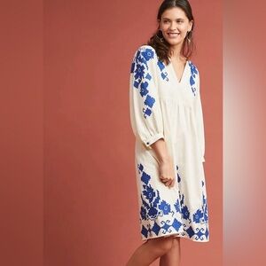 NEW ANTHROPOLOGIE Jora Embroidered Peasant Dress